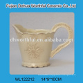 2016 most popular style ceramic milk jug with embossed design